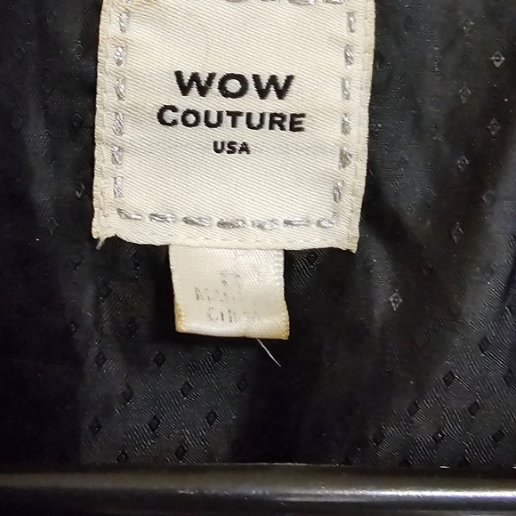 WOW, couture USA black leather jacket - Picture 2 of 7